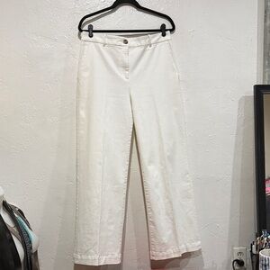 Ann Taylor Cream Straight Leg Pants Size 8